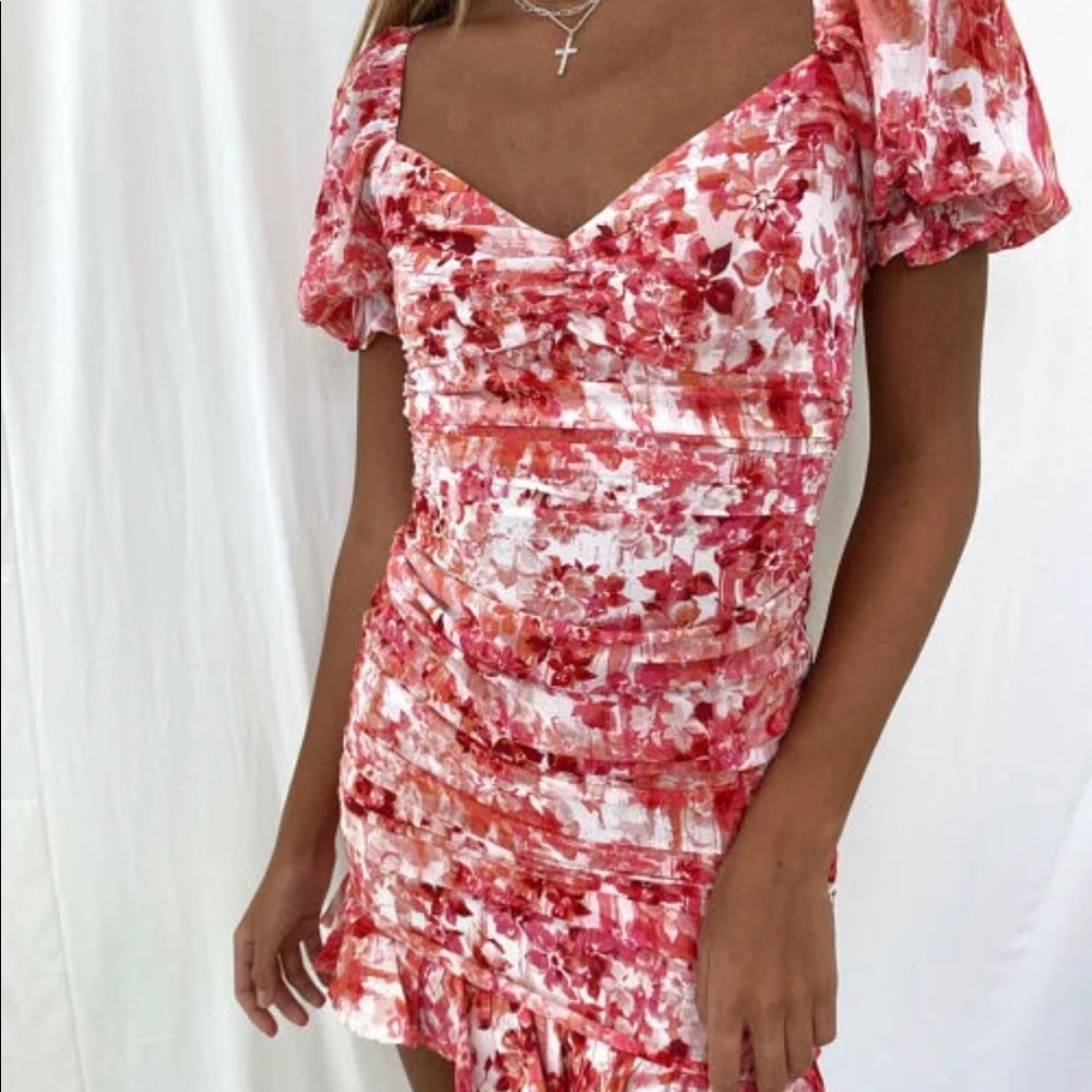 Isabelle’s cabinet slow burn scarlet floral dress